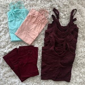 NWOT Nikibiki Lot Women's Tank Tops - Burgundy, Mint, Blush-12 spandex tanks OS